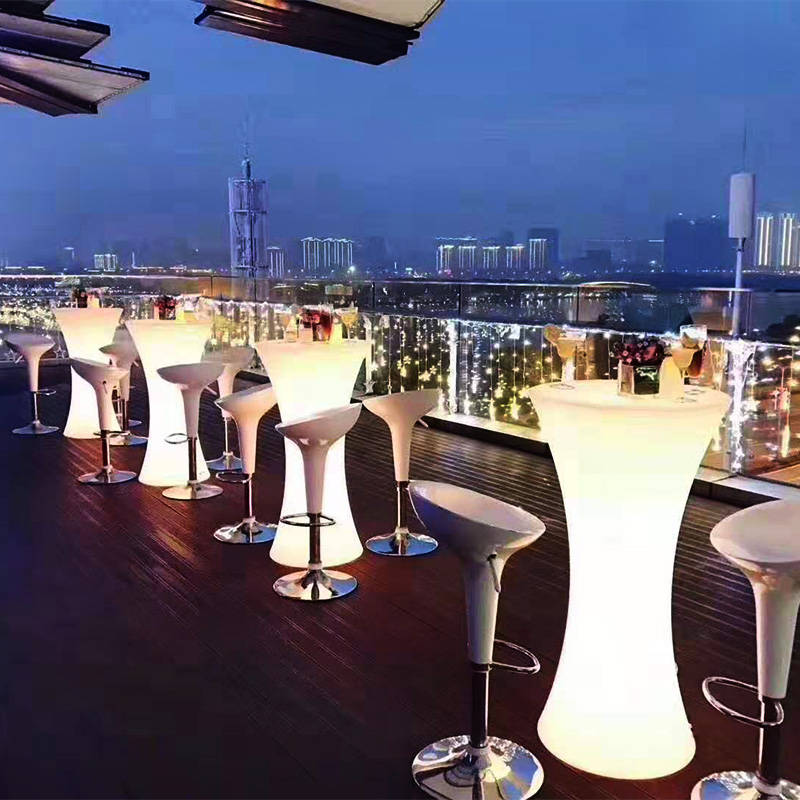 桌吧台创意活动户外高脚桌吧椅发光吧台桌会吧LED酒吧桌椅鸡尾酒