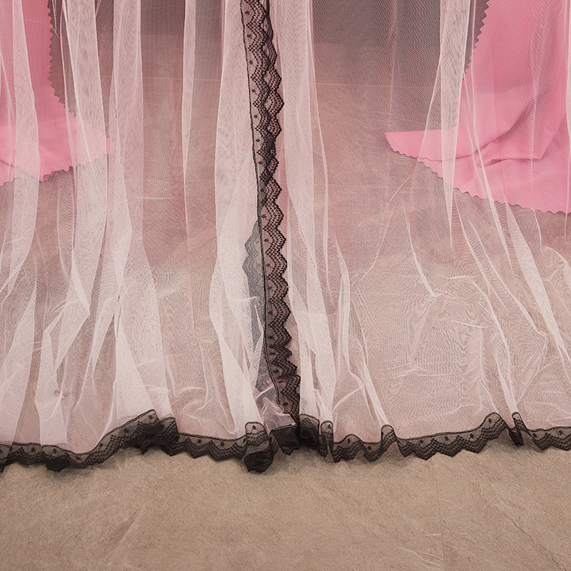 双层遮光蚊帐纱1.5m1.8米床2公主风宫廷落地四柱导轨家用布帘床幔