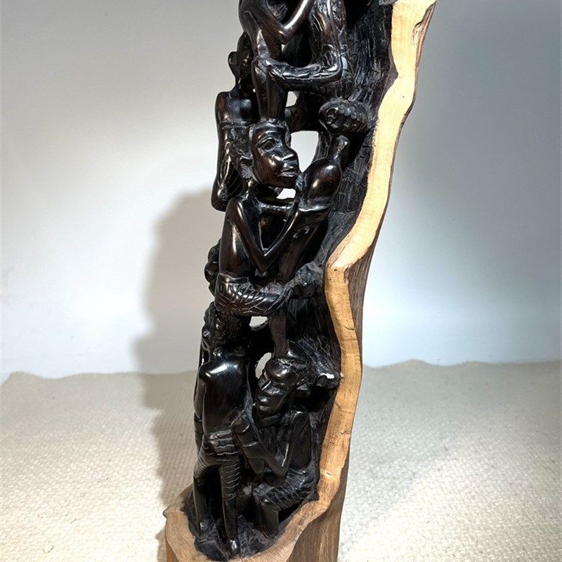 非洲木雕工艺品摆饰乌木纯手工镂空家族树亲情树多子多福家装会所,家居饰品,木雕,淘宝优惠券,粉丝福利购,淘宝优惠卷