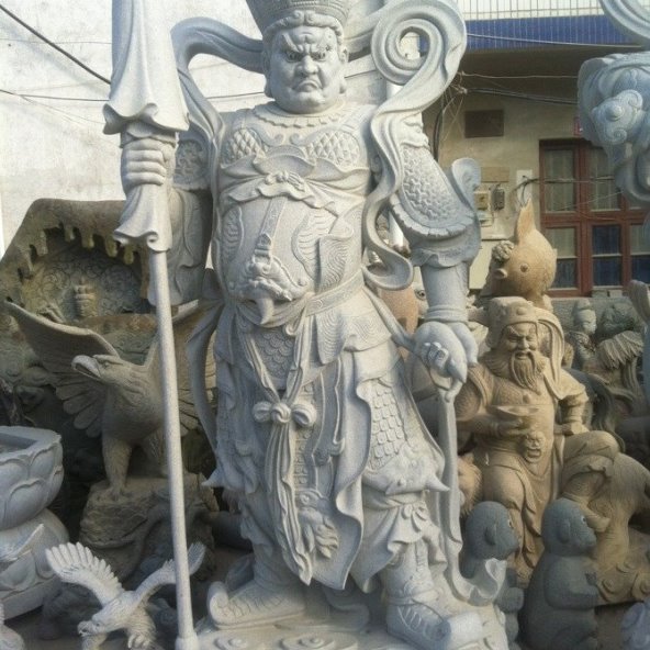 广州花岗岩大理石四大天王石雕 汉白玉雕像 观音大型雕像寺院雕像