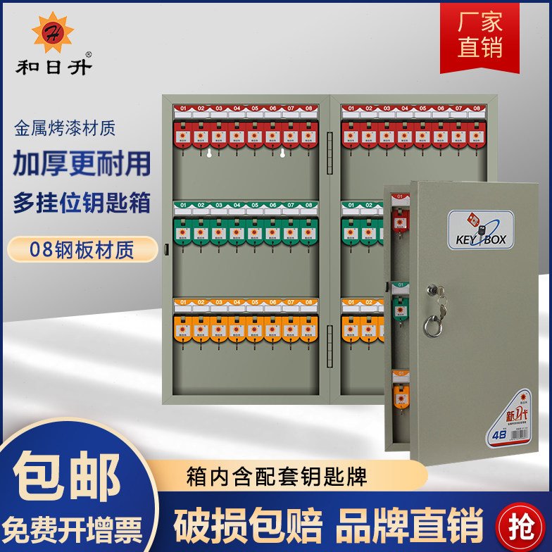 金属钥匙箱管理盒壁挂式房产中介钥匙柜管理柜锁匙收纳盒箱子挂墙图片