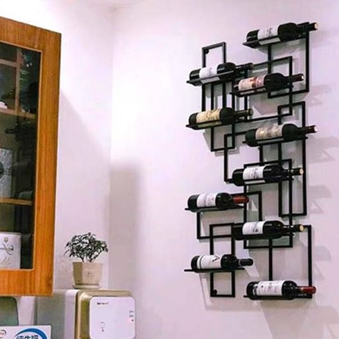 欧式红酒架壁挂铁6酒吧墙上架酒柜悬挂现代萄庄葡酒酒装饰展示架