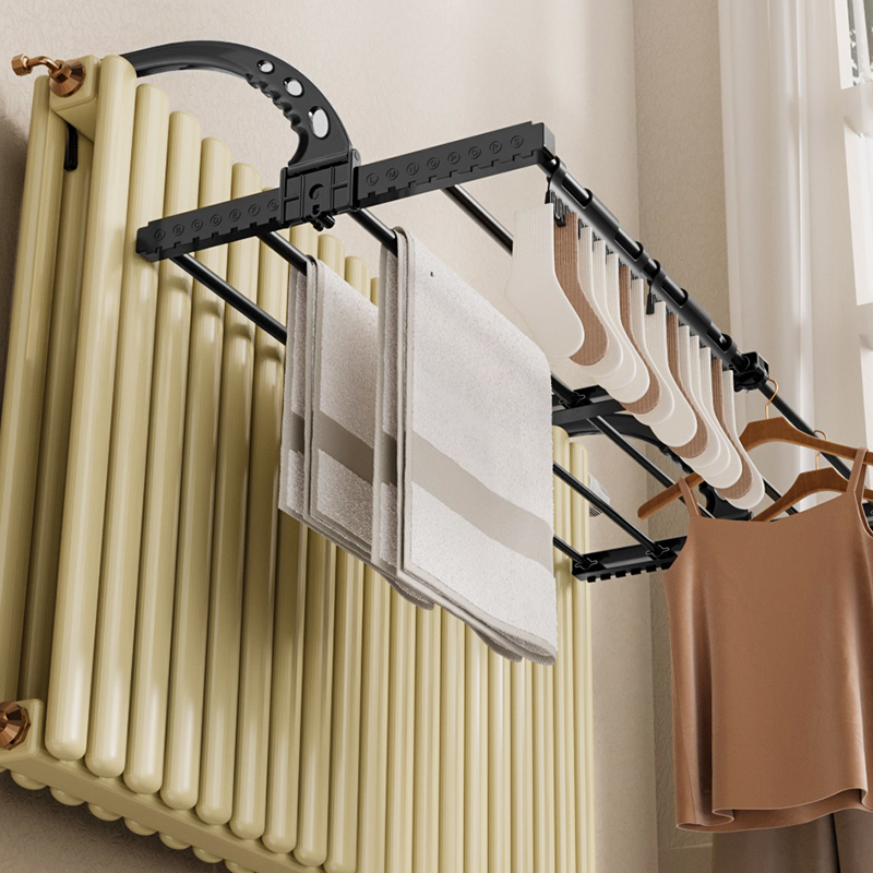 暖气片晾衣架专用晾晒置物神器不锈钢烘干凉衣袜子衣服晒衣的挂架