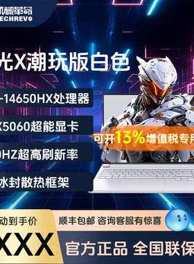 机械革命极光X潮玩版 300Hz高刷白色14代i7HX RTX5060游戏本电脑