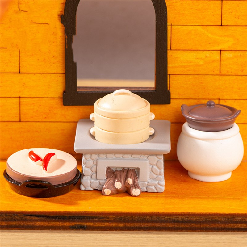 微景观小摆件卡通可爱厨房做饭小黄鸭树脂摆件车载桌面家居装饰品