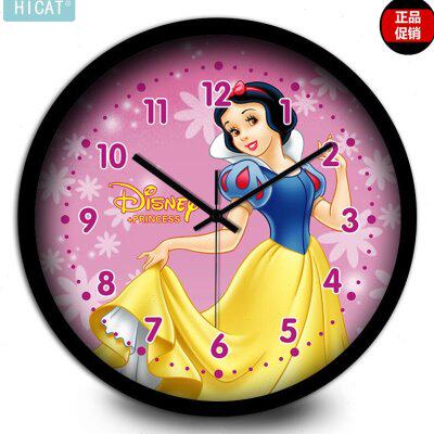HICAT白雪公主艺术挂钟儿童房创意静音简约现代大钟表石英钟挂表