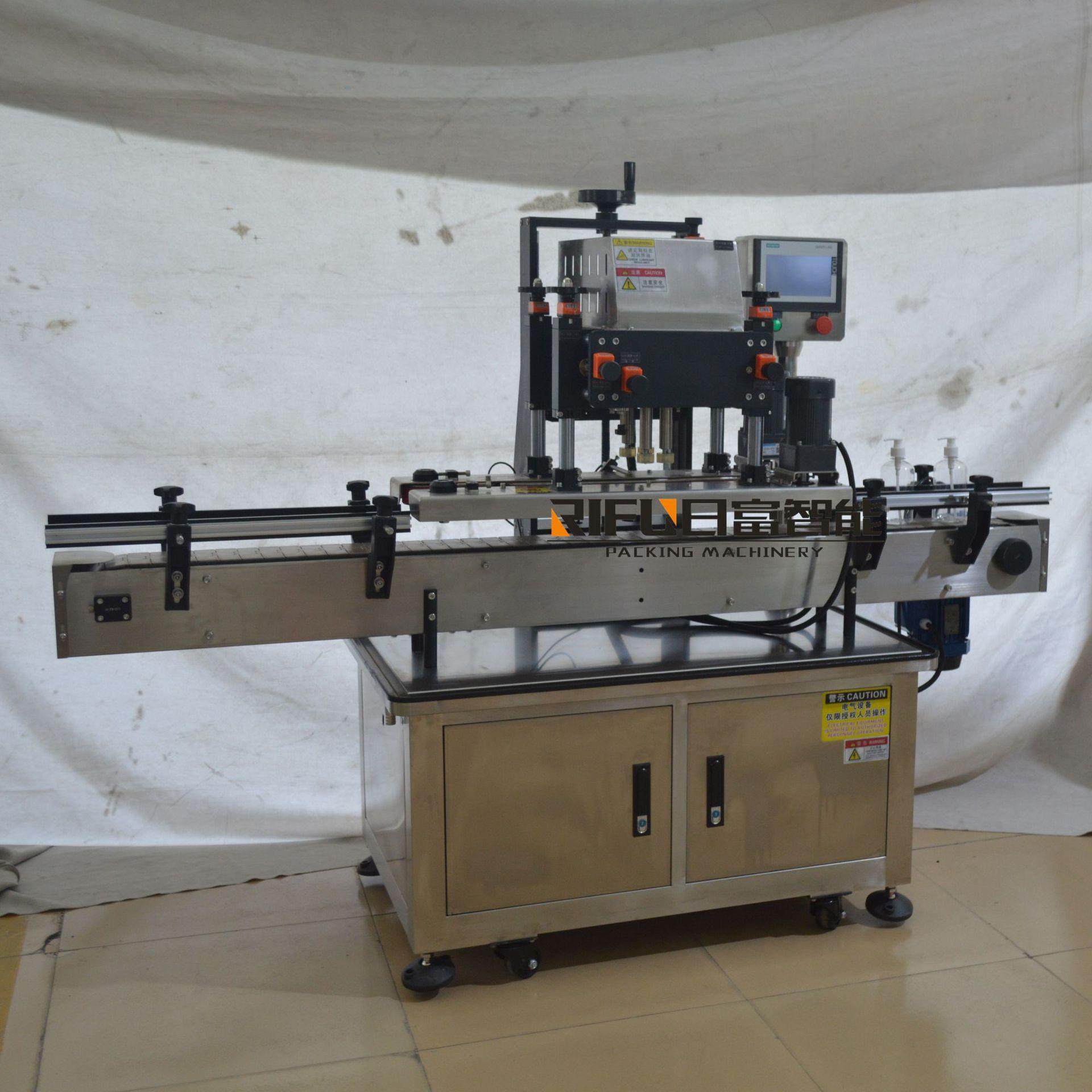 全自动四轮旋盖机日化矿泉水螺纹盖拧盖机饮料玻璃瓶酒瓶旋盖机