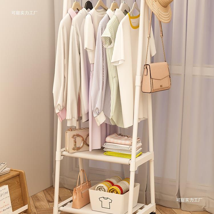 挂衣架落地卧室移动简易晾衣服架子晾衣架家用室内转角衣帽架加厚