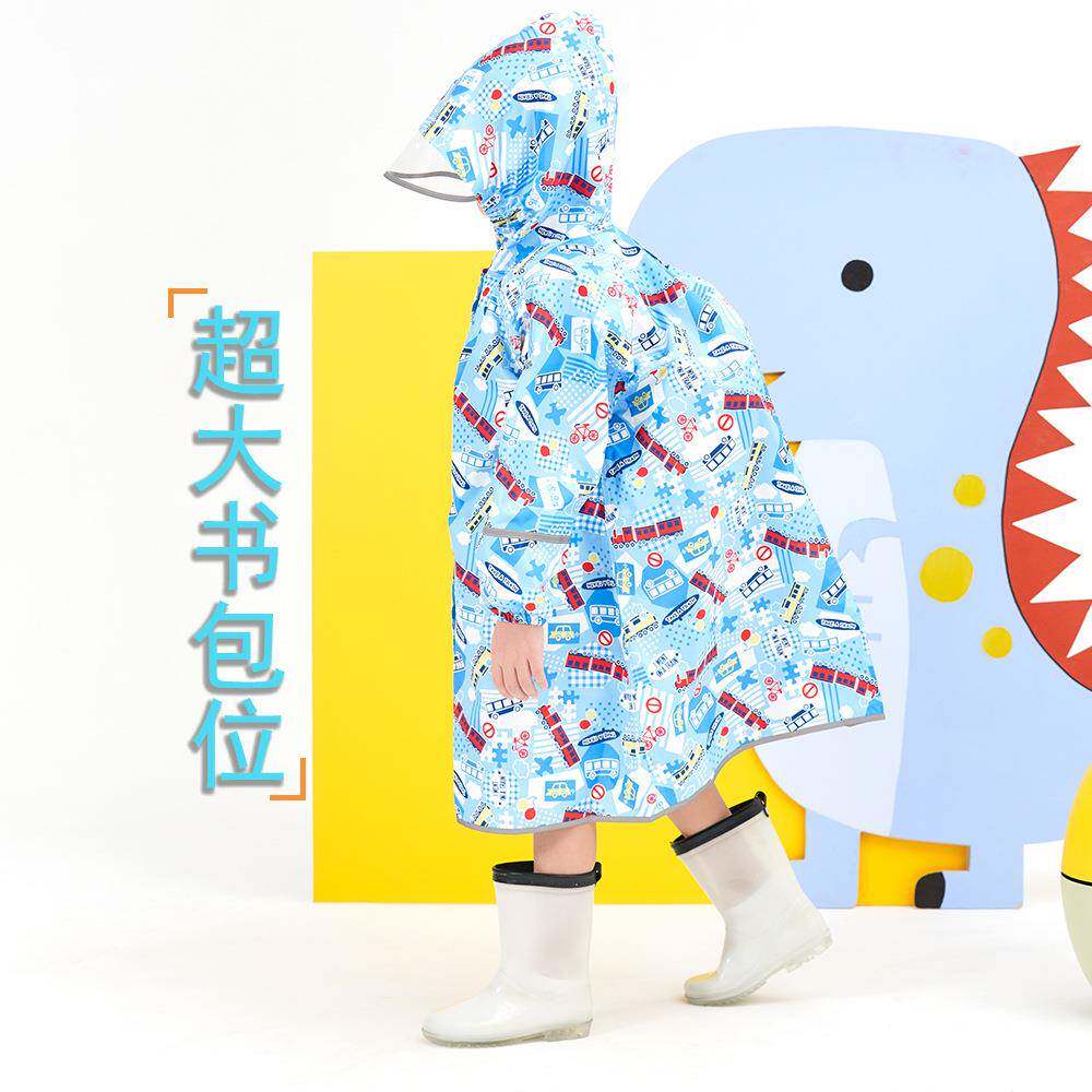 2025儿童满版十款雨衣雨天户外野营上下学大书包透明帽檐可收纳