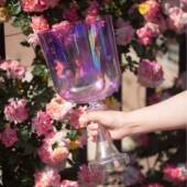 七彩透明紫色手持钵圣杯水晶钵专业音钵音乐碗瑜伽打碗乐器送皮棒