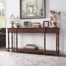 美式入户玄关台客厅过道条案桌收纳柜实木玄关柜欧式玄关桌置物架