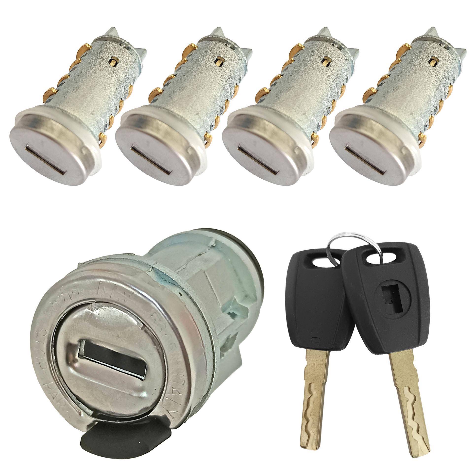 适用于菲亚特全车锁双把钥匙短点火锁4个短门锁芯汽车零配件