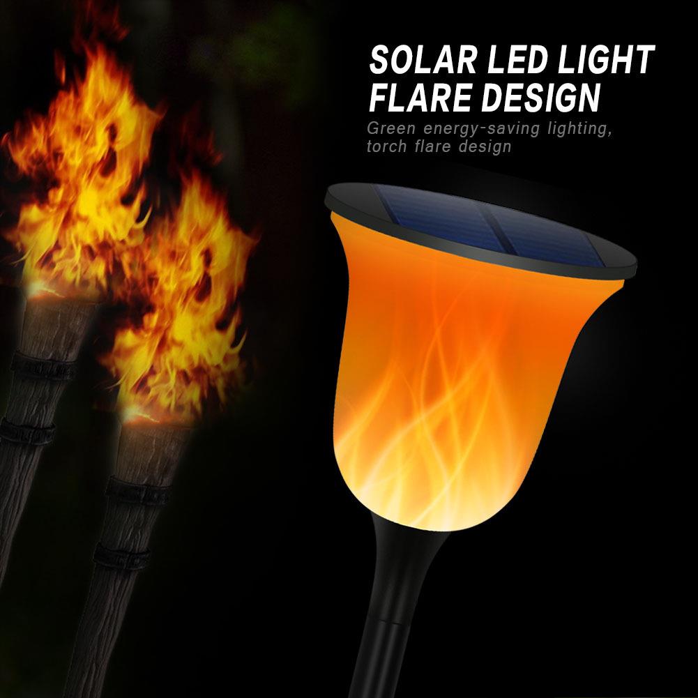 电商太阳能96led火焰灯户外感应灯花园庭院地插装饰景观灯