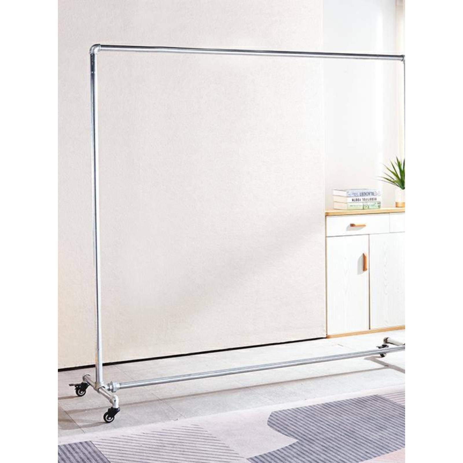 服装店展示架落地式带轮水管衣架女装可移动挂衣杆铁艺复古龙门架