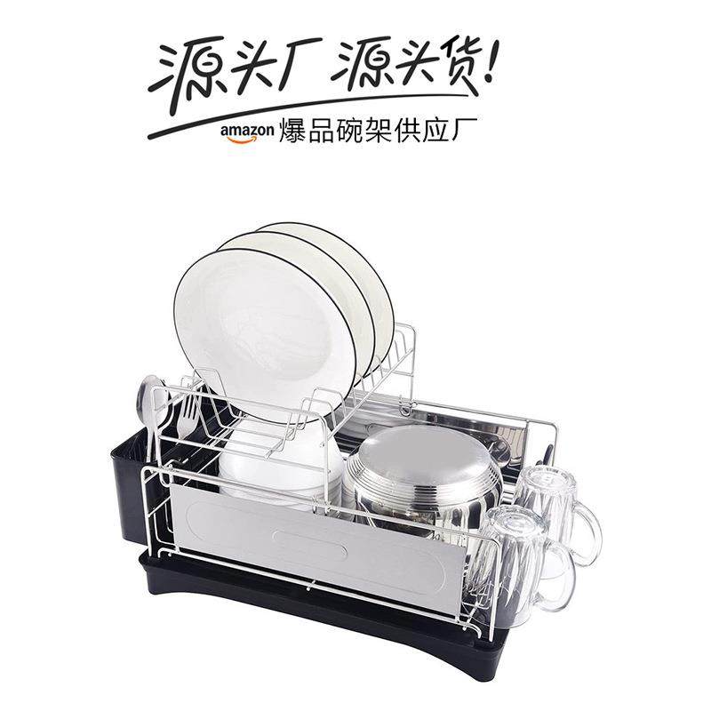 可拆卸不锈钢置物架专为厨房设计分层存放碗盘杯子安装简单放台面