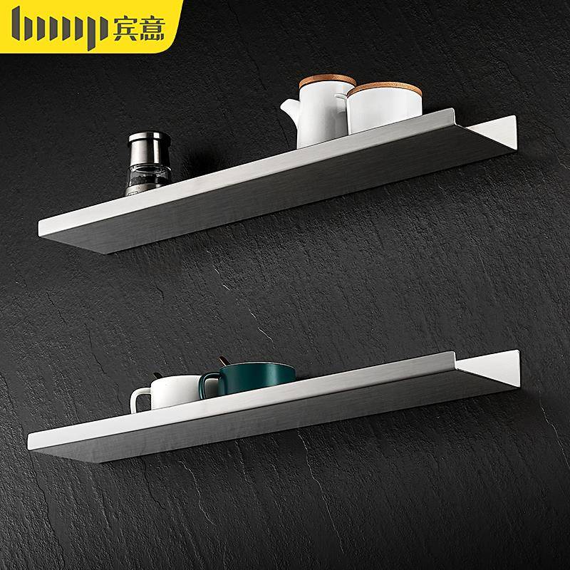 A9L厨房调料架加厚不锈钢壁挂式免打孔调味品置物架墙上调味料收