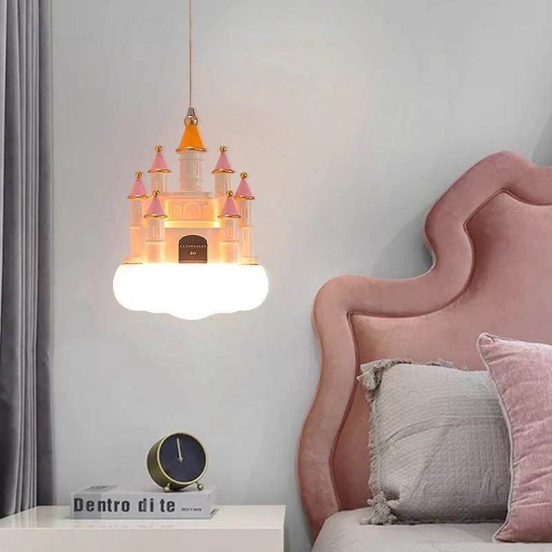 儿童房卧室床头小吊灯城堡创意书房吧台单头吊灯阳台简约现代灯饰
