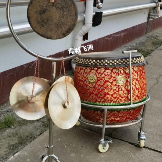 醒狮鼓 南狮竞技鼓 南狮鼓 加厚牛皮大鼓 18寸大鼓 送鼓槌 黄牛皮