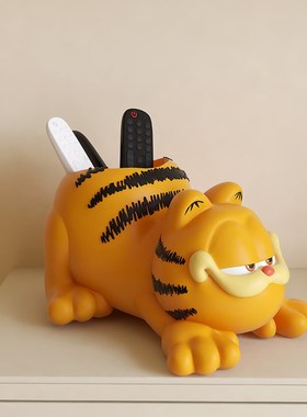 加菲猫周边客厅桌面遥控器笔筒多功能收纳盒搬家生日礼物装饰摆件