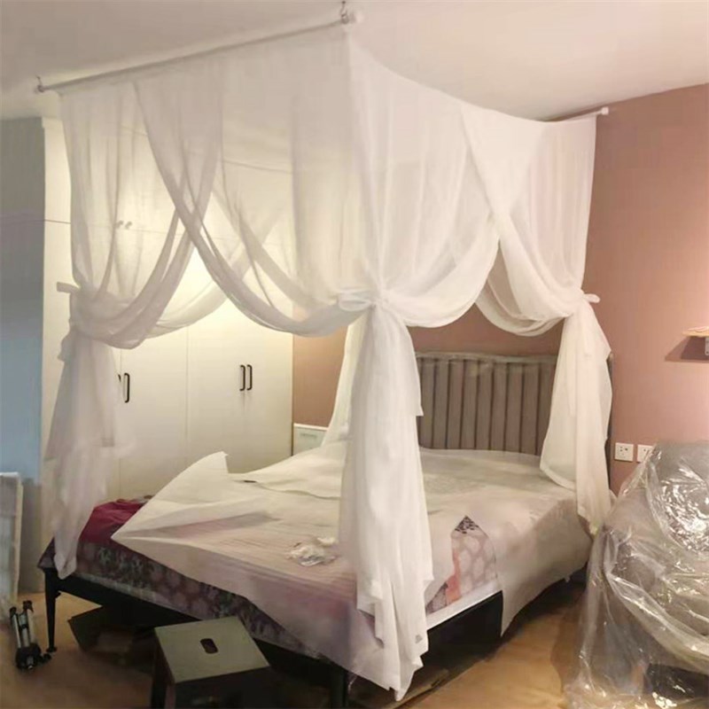 吊顶蚊帐带杆穿杆吊架纱幔东南亚风美式民宿客栈酒店床幔防蚊定制