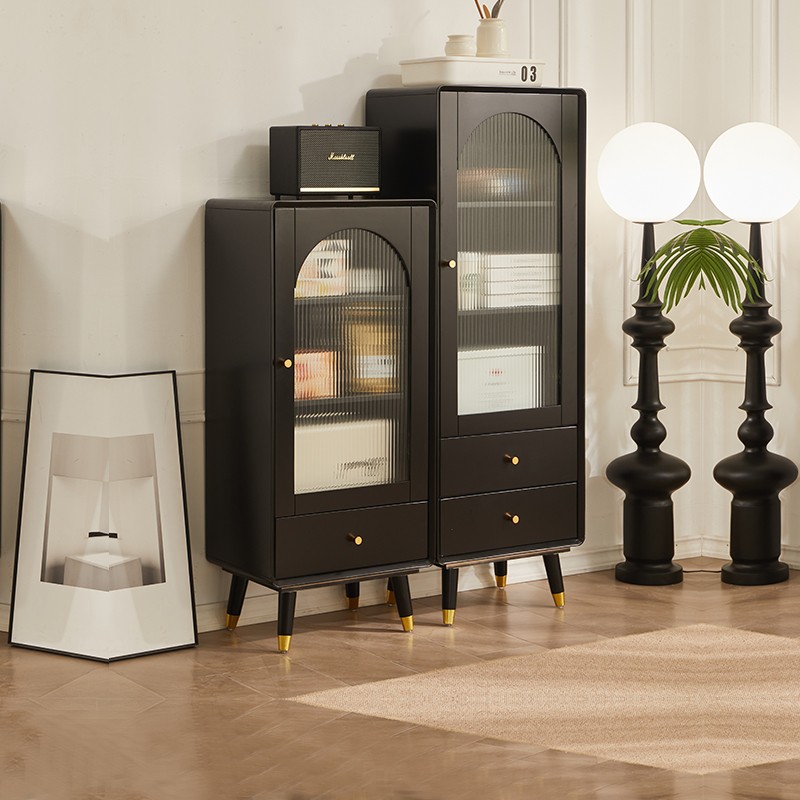 实木酒柜客厅靠墙玻璃门展示柜