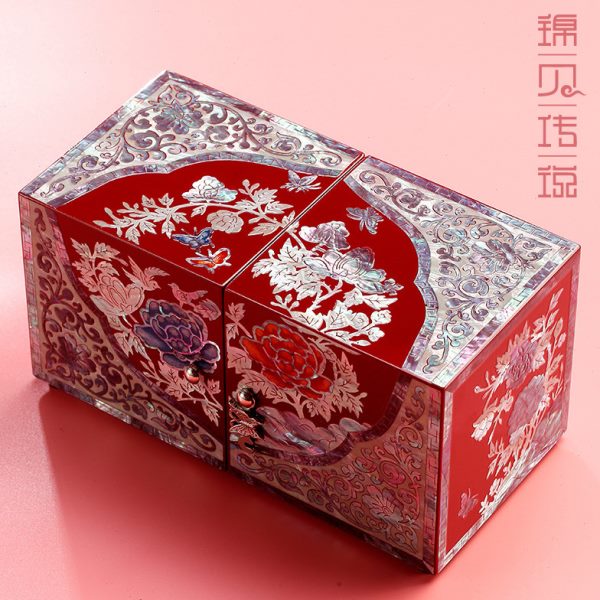 【汪涵直播间推荐】螺钿漆器首饰盒结婚礼物饰品收纳盒情人节礼物