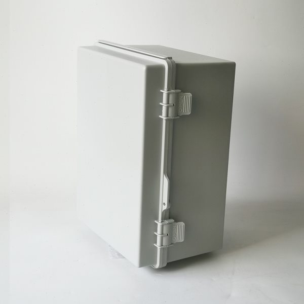 400*300*200塑料搭扣灰盖防水箱 户外合页开关电源插座配电盒IP67