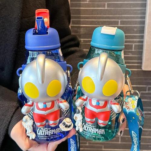 奥特曼儿童吸管杯tritan夏季太空杯卡通水杯夏季大容量壶