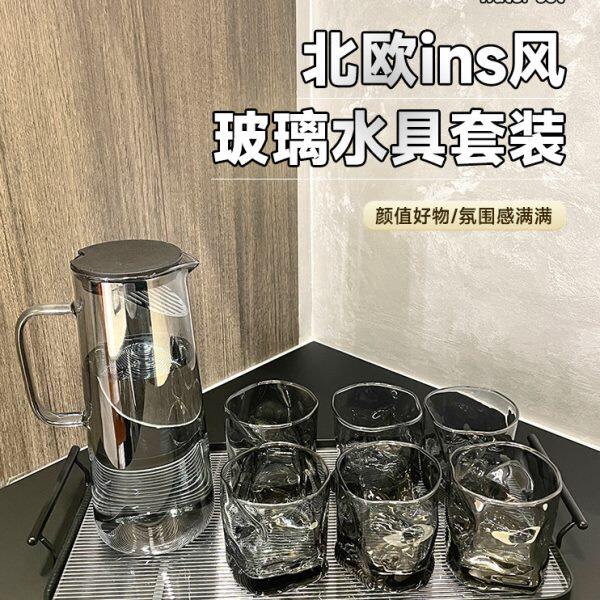 术本水具套装家用客厅玻璃喝水杯子家庭茶杯茶具杯具待客用高级感