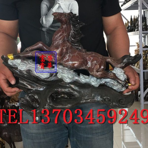 荣华富贵新款铜马龙凤马奔马翔云彩绘做旧客厅桌面装饰用品摆件