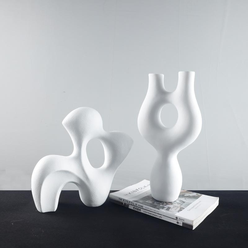 简约现代北欧创意抽象树脂摆件样板房别墅客厅电视柜软装饰品摆设