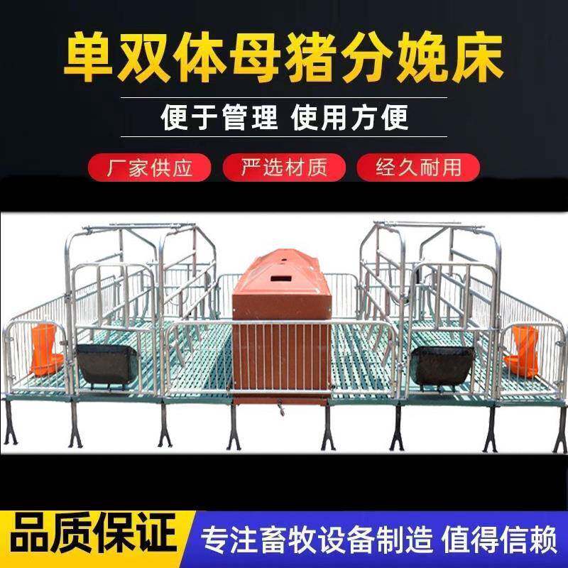 现货母猪产床加厚加宽单体双体保育床猪分娩床养殖设备定位栏