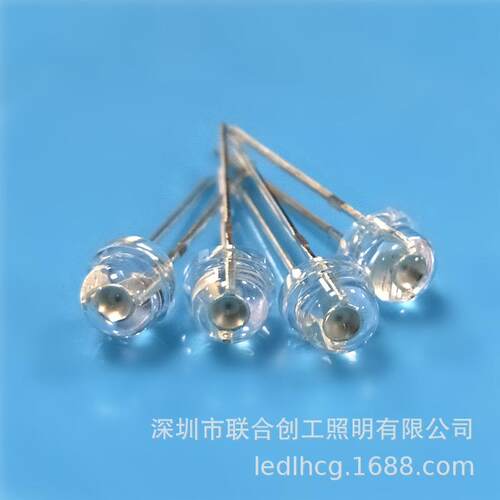 f5高亮草帽白发红光led灯珠620-625nm草帽蓝光绿光黄光灯珠