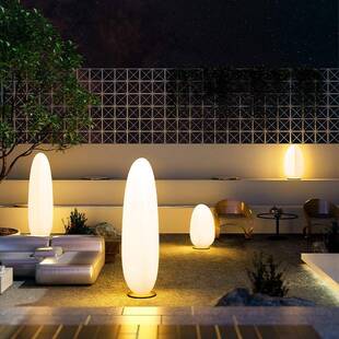 太阳能户外圆柱形灯柱庭院灯网红落地灯室外景观led过道灯超亮