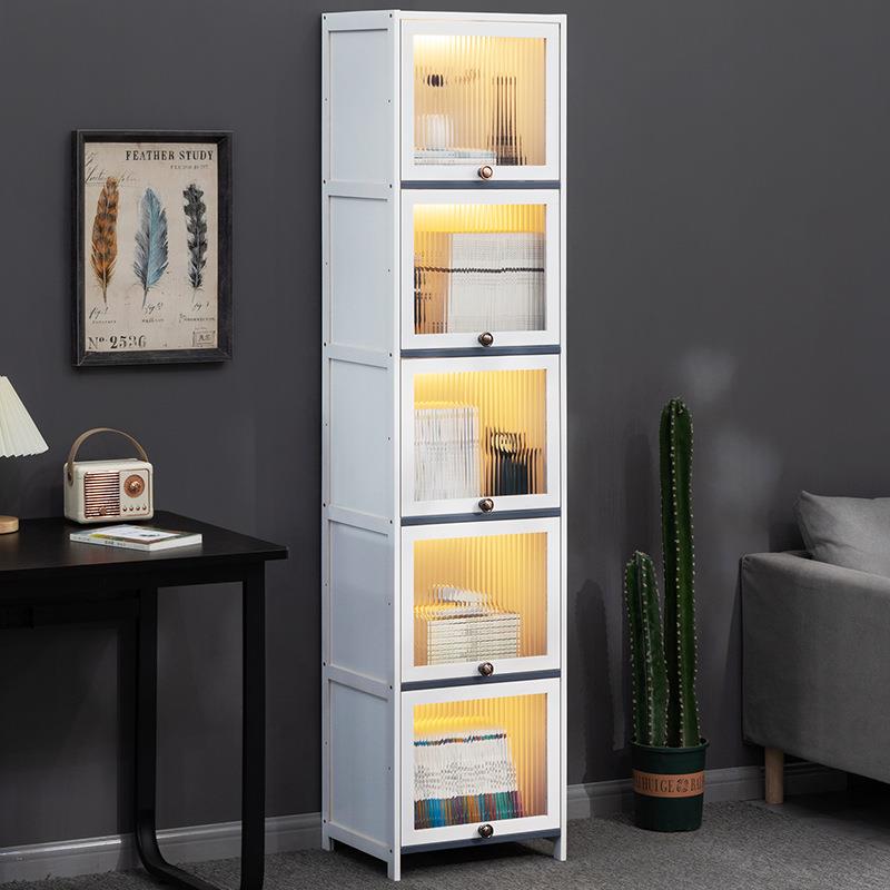 极窄全封闭书架书柜落地靠墙桌上置物架儿童玩具收纳架玩具柜