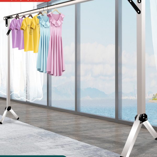 加高加厚晾衣架落地挂衣架折叠宿舍用室内卧室学生晒衣架家用凉杆