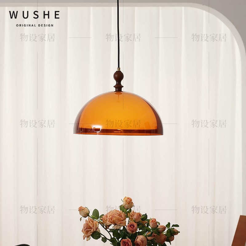 糖果餐厅吊灯法式中古风摇臂吊灯智能可移位一字长条吧台飞碟灯