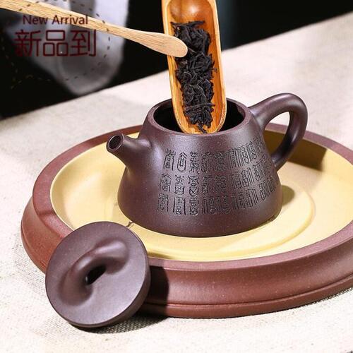 紫砂壶百福石瓢原矿老紫泥i全手工网孔出水茶壶