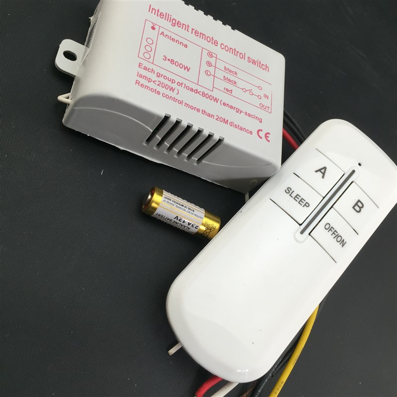 灯具遥控器无线智能家居220V2路数码分段开关二路三段遥控开关