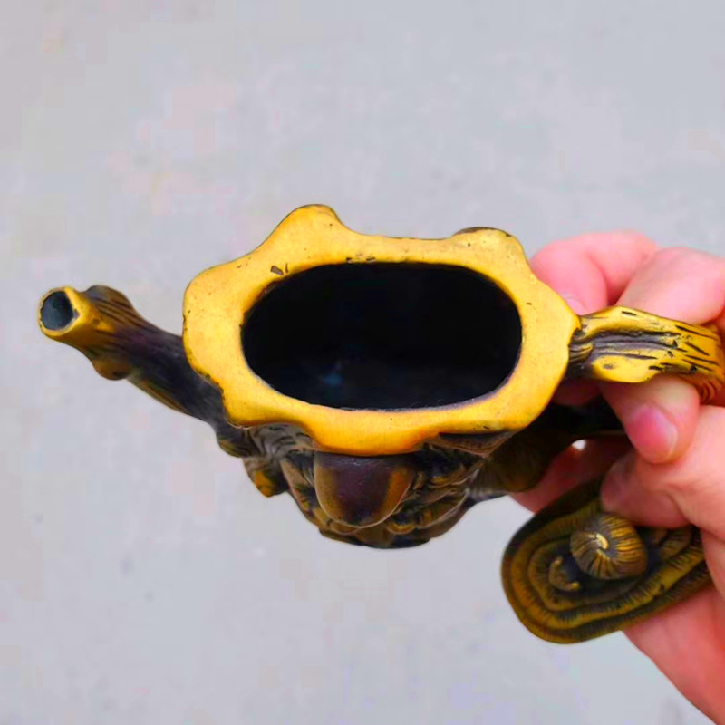 黄铜寿星水壶摆件水滴壶水壶y铜壶墨汁壶摆饰工艺品家居装饰品