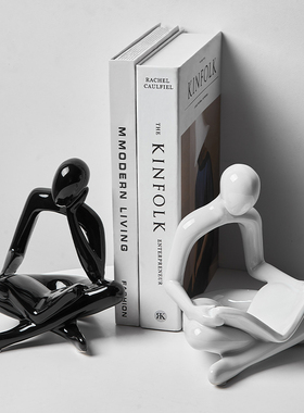 简约抽象艺术摆件轻奢客u厅酒柜玄关家居办公室书架假书装饰品