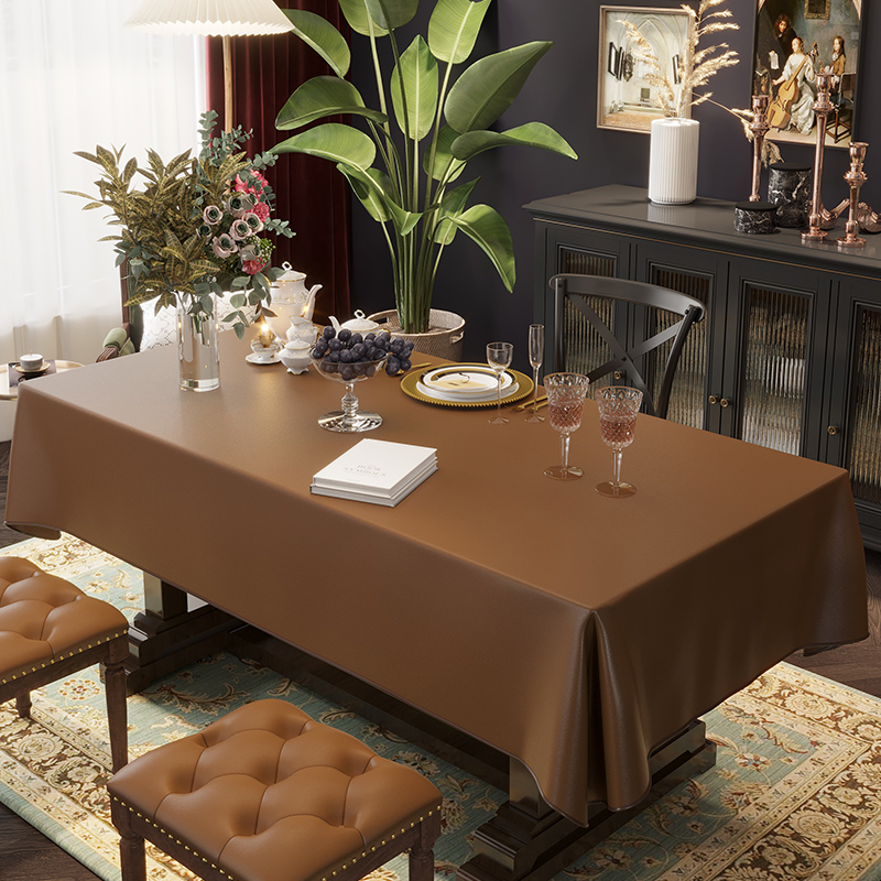 高档皮革桌布防水防油免洗防w烫隔热餐桌垫轻奢高级感简约茶几台