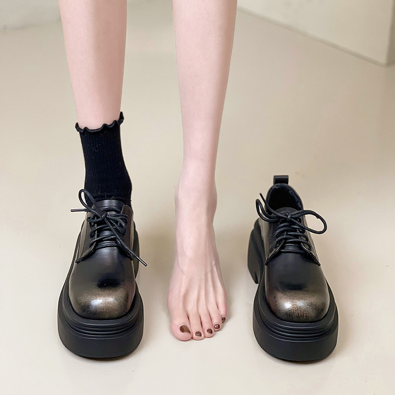 复古英伦风玛丽珍单鞋女s2023年秋季新款时尚百搭厚底小皮鞋子