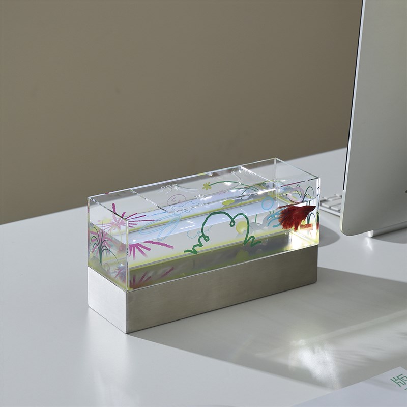 非必要不合作&MOO木示 海底生物C水气缸桌面鱼灯氛围礼物 摸鱼缸