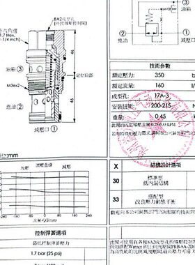 台湾WINNER螺纹插装阀PP17A30W8比例先导溢流阀PRA-8A-2D-A-L-74
