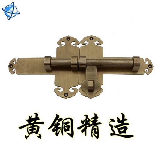 中式仿古纯铜插销门栓加厚古铜色大门闩花园别墅复古大门栓全铜