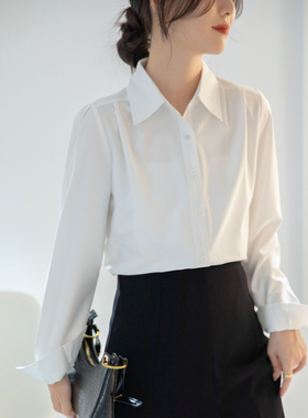 法式气质白色衬衫女2025年春秋季新款设计感小众职业通勤长袖上衣
