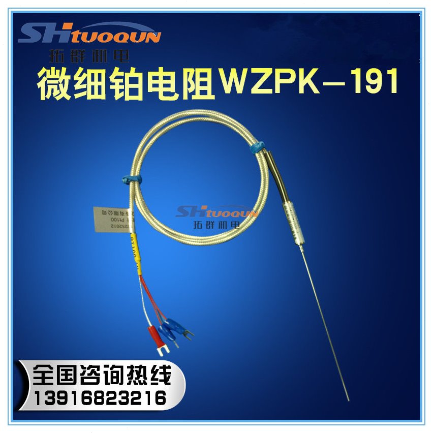 进口铠装PT100铂热电阻温度探头 探针式温度传感器WZPK-191 1.5MM