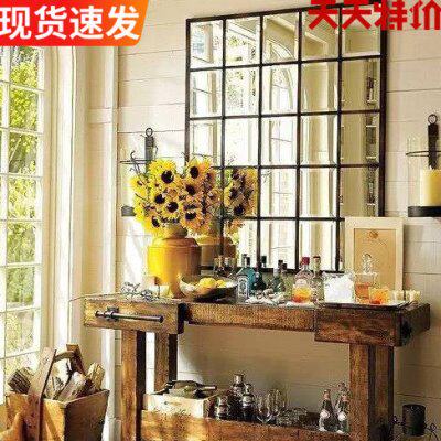 方形镜子墙面装饰品餐厅入户壁饰客厅沙发背景墙壁挂样板间玄关镜