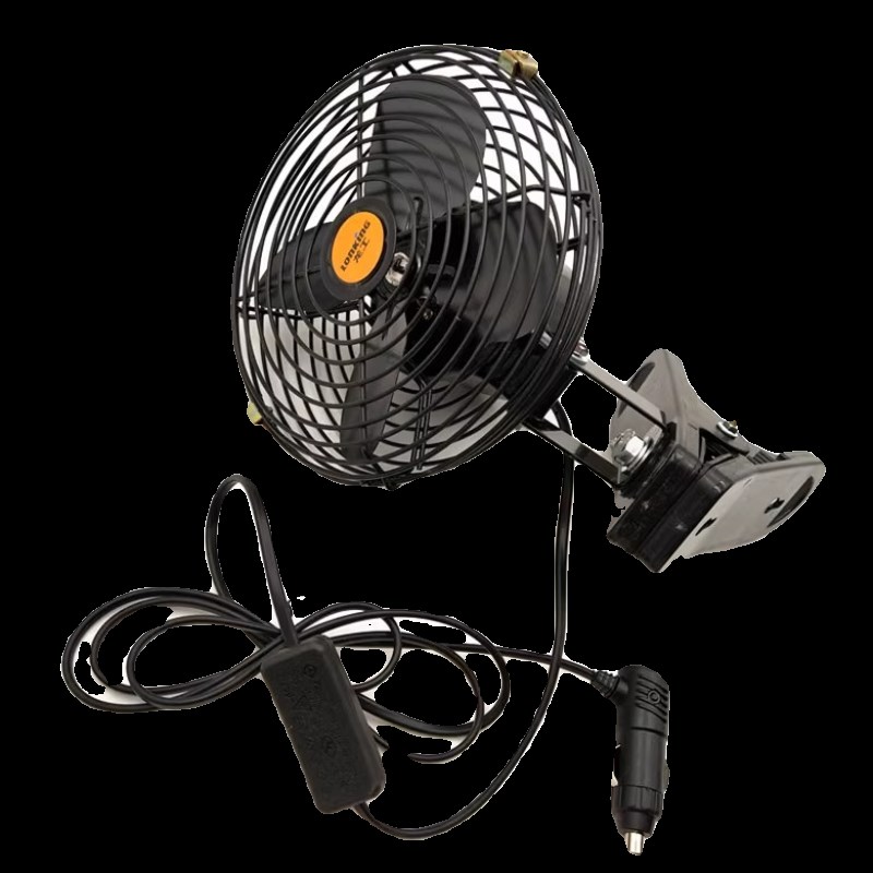 全金属车载风扇24v大货t车工程车铲车挖机制冷汽车用12v带夹子